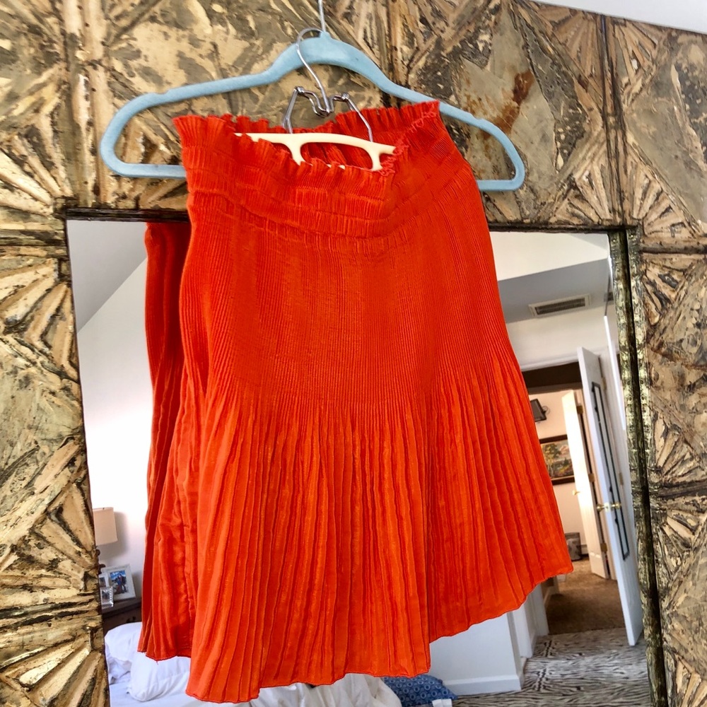 Orange Accordian Skirt